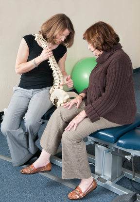 Physiotherapist with patient during an appointment